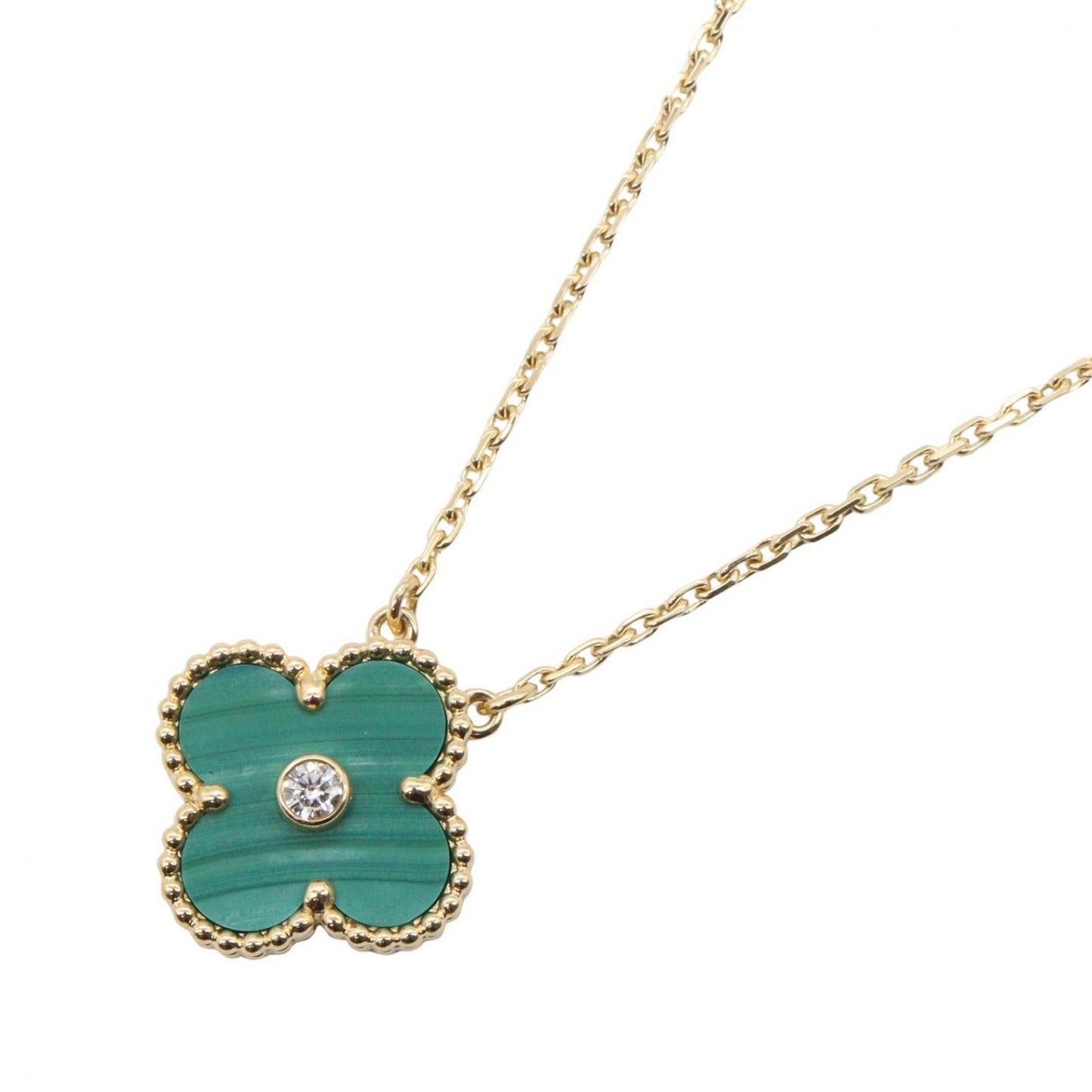 Van Cleef & Arpels Necklace Vintage Alhambra Malachite 37 41.5 18K Diamond