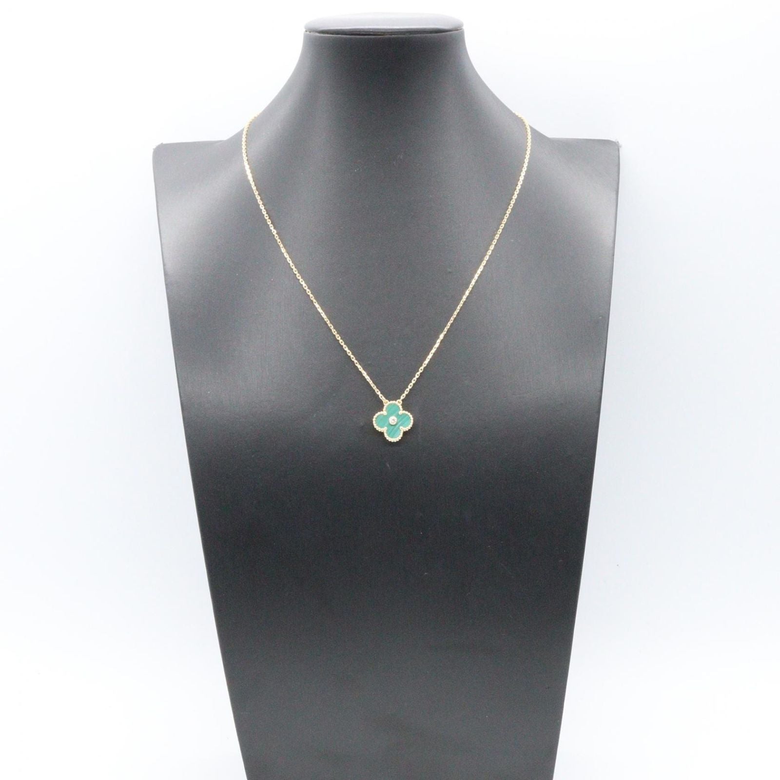 Van Cleef & Arpels Necklace Vintage Alhambra Malachite 37 41.5 18K Diamond — view 6