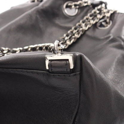 Chanel Backpack CC Logo Small Drawstring Black Lambskin CC Chain — view 7