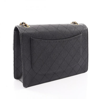 Chanel Shoulder Bag Quilted Black Caviar Leather Chain — view 2