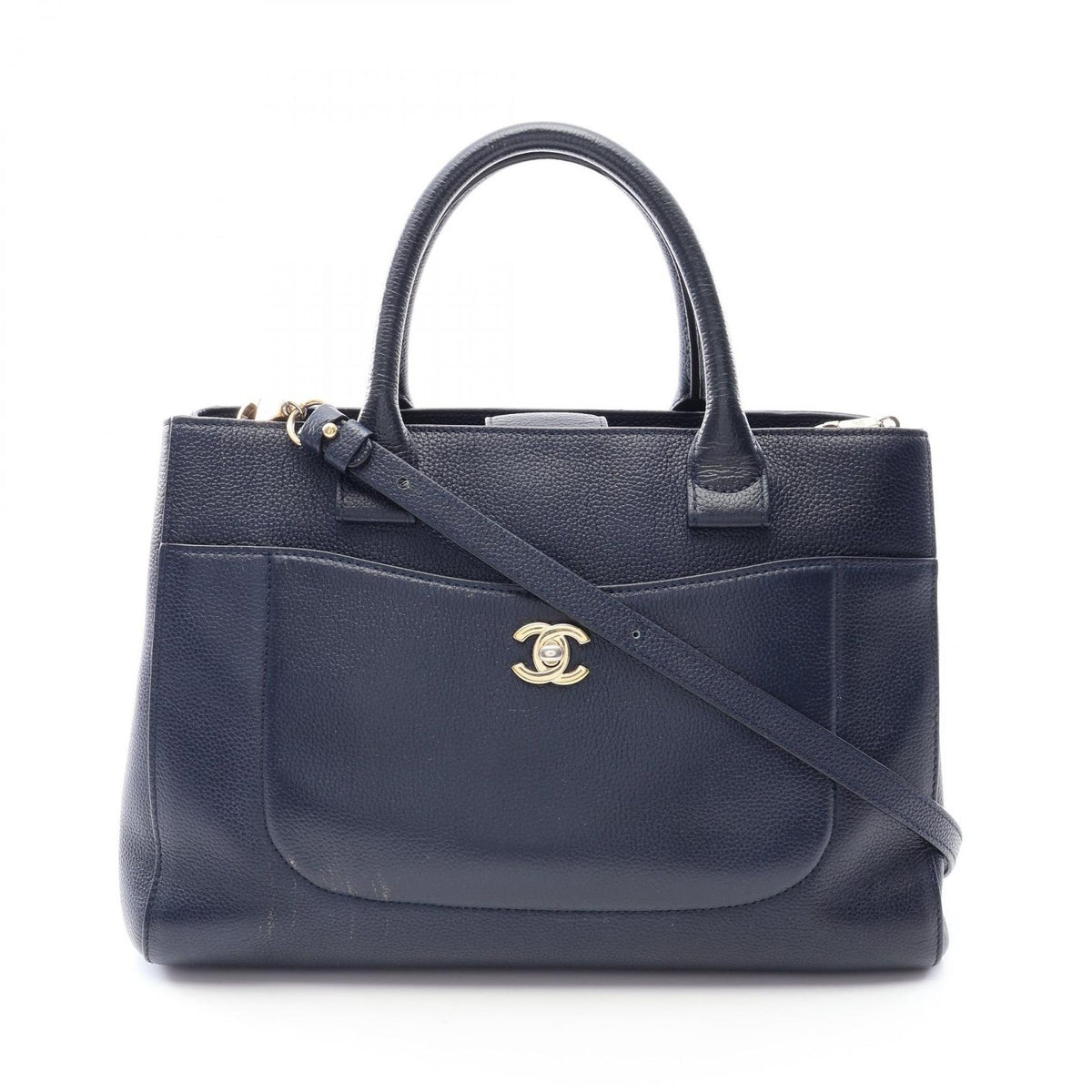 Chanel Tote Bag Neo Executive 2-Way Navy Leather