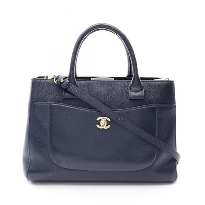 Chanel Tote Bag Neo Executive 2-Way Navy Leather