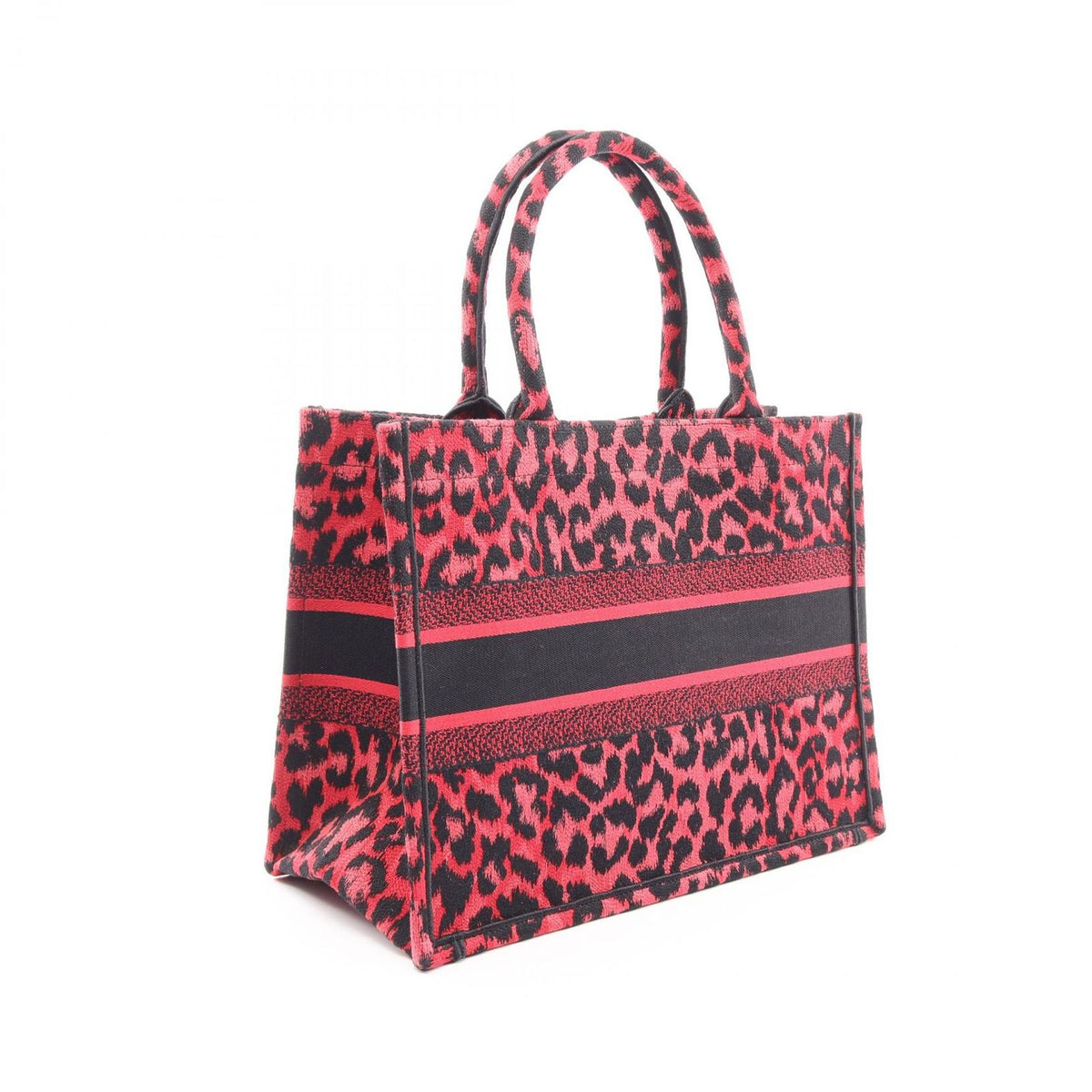 Dior Tote Bag Book Leopard Red Canvas — view 2