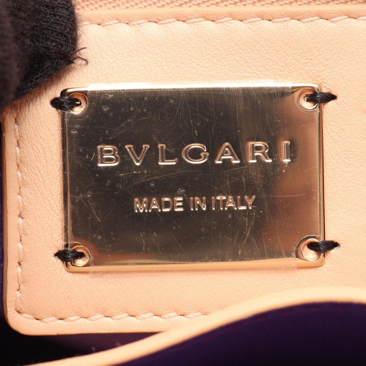 Bvlgari Shoulder Bag Serpenti Cabochon Salmon Pink Black White Leather Chain — view 4
