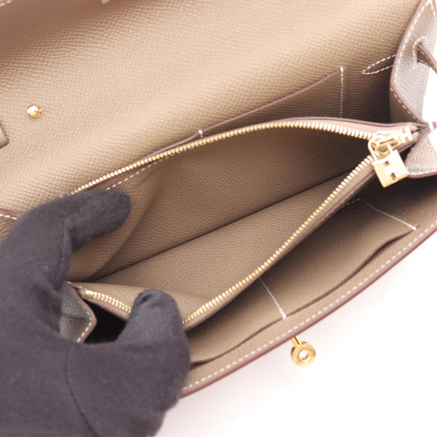 Hermes Shoulder Bag Kelly To Go Etoupe Leather — view 4