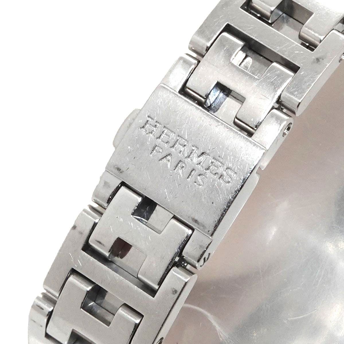 Hermes Cles Cl4 230 Watch Diamond Bezel White Shell Quartz Clipper — view 7