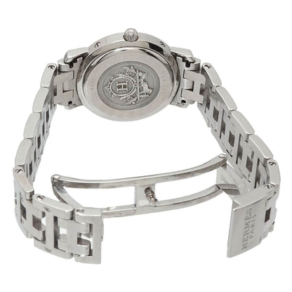 Hermes Cles Cl4 230 Watch Diamond Bezel White Shell Quartz Clipper — view 5
