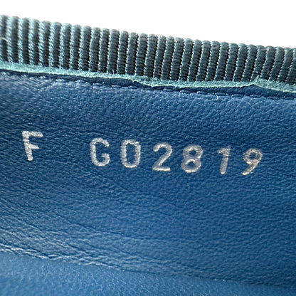 Chanel Ballerina CC Logo Ribbon Leather Flat Pumps Ballet Shoes Navy — view 8