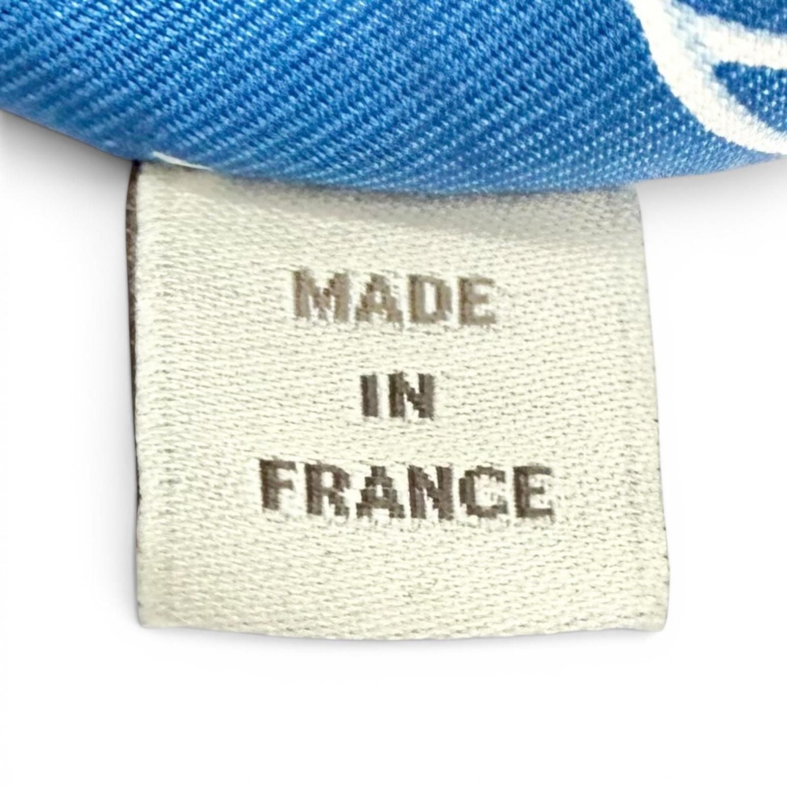 Hermes Petit h 100% Silk Masan & Reversible Drawstring Pouch Yellow Blue — view 8