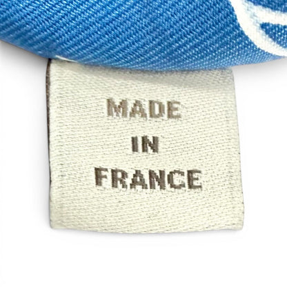 Hermes Petit h 100% Silk Masan & Reversible Drawstring Pouch Yellow Blue — view 8