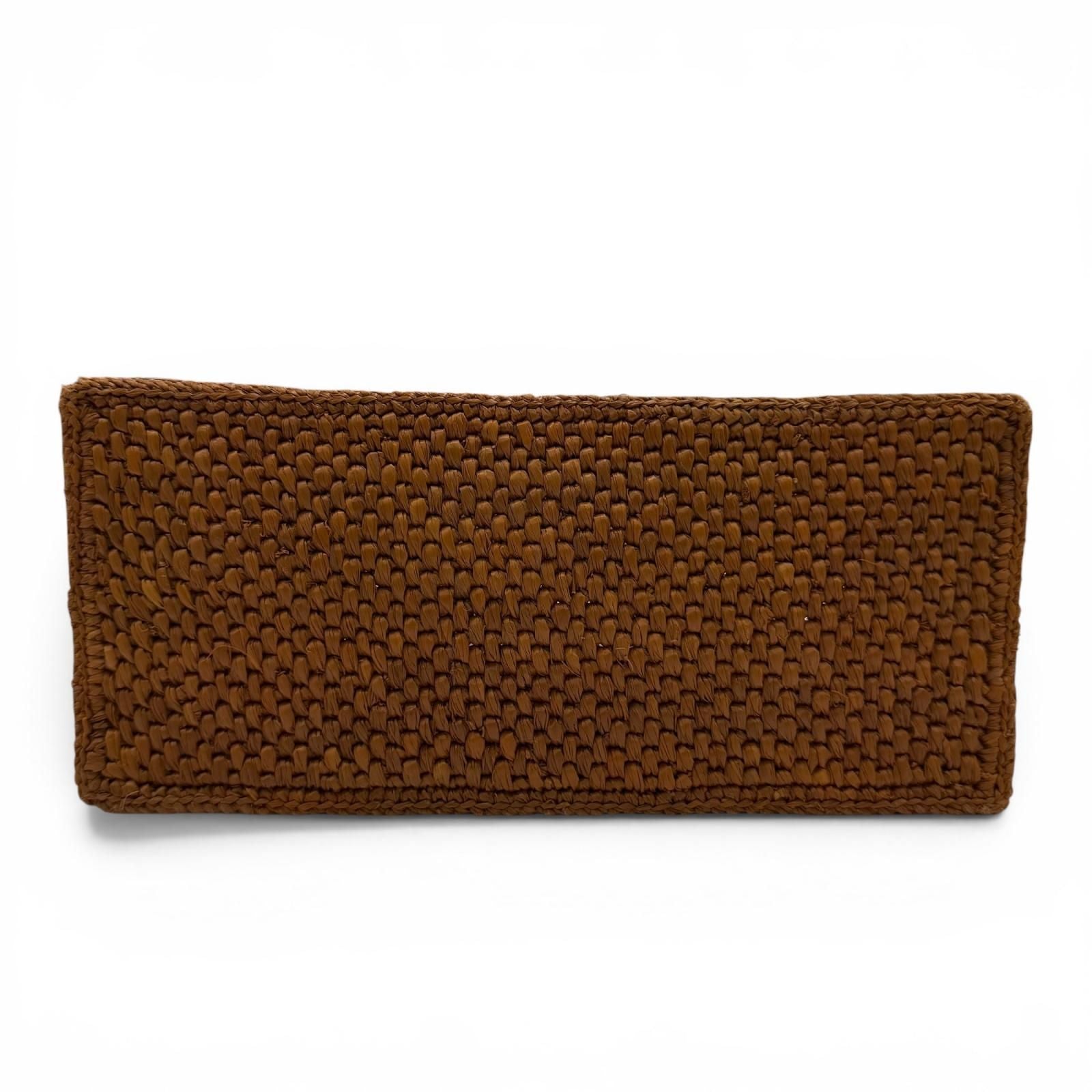 Loewe Font Tote Small Raffia Honey Gold Leather 2-Way Shoulder Bag — view 6