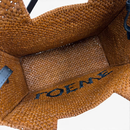 Loewe Font Tote Small Raffia Honey Gold Leather 2-Way Shoulder Bag — view 7