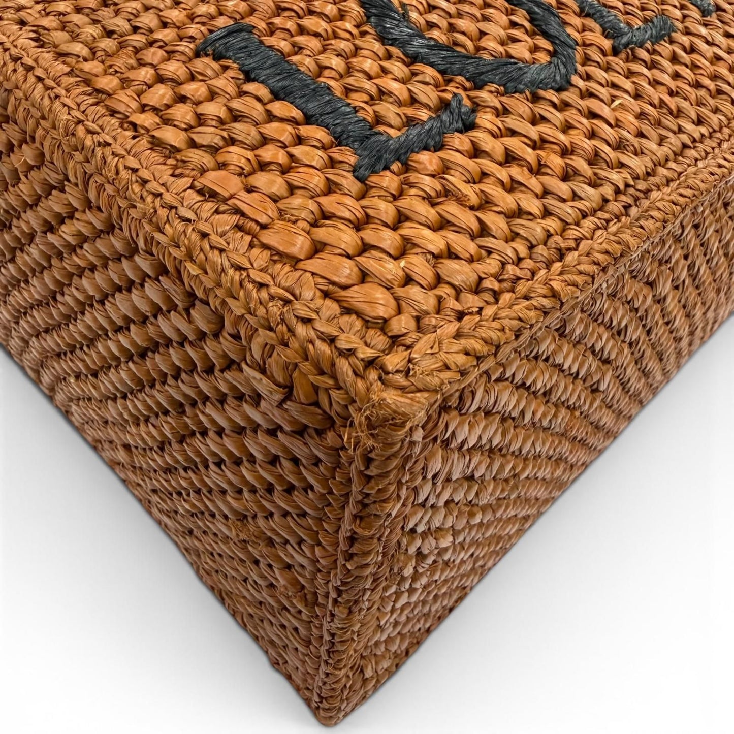 Loewe Font Tote Small Raffia Honey Gold Leather 2-Way Shoulder Bag — view 8
