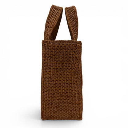Loewe Font Tote Small Raffia Honey Gold Leather 2-Way Shoulder Bag — view 5