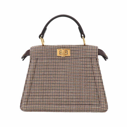 Fendi Peekaboo ISeeU Petit 2-Way Bag Canvas Leather Brown — view 3