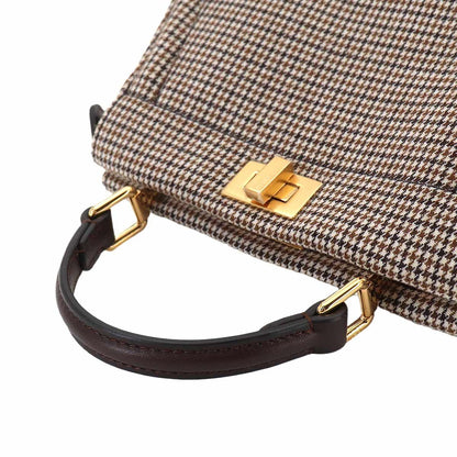 Fendi Peekaboo ISeeU Petit 2-Way Bag Canvas Leather Brown — view 6