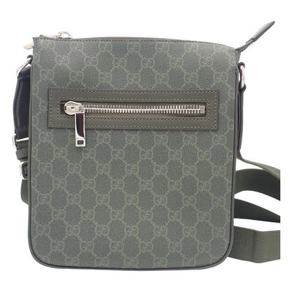 Gucci Small Messenger Bag GG Supreme Canvas Khaki Silver — view 2