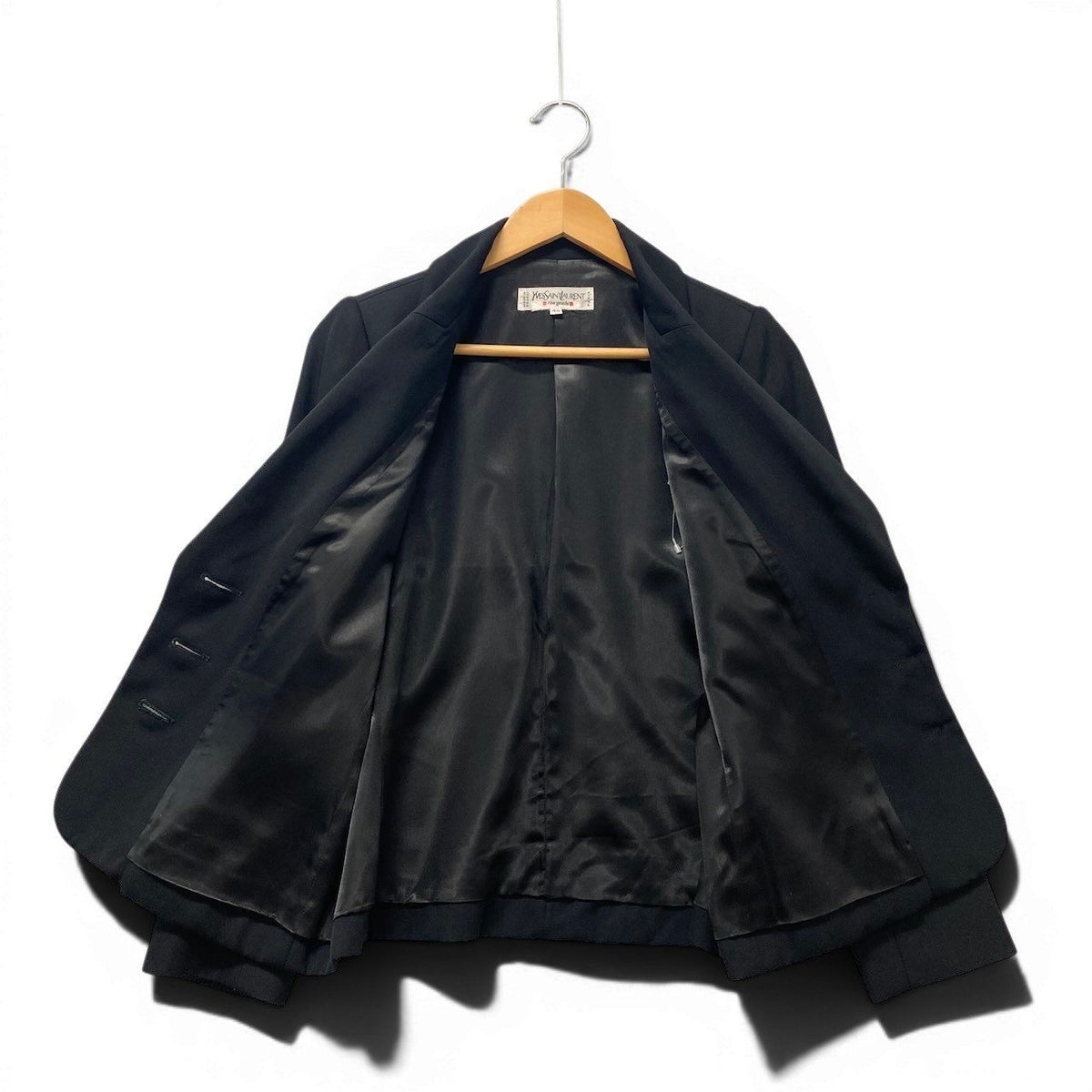 Saint Laurent Rive Gauche Vintage Terre Jacket 40 Black — view 6