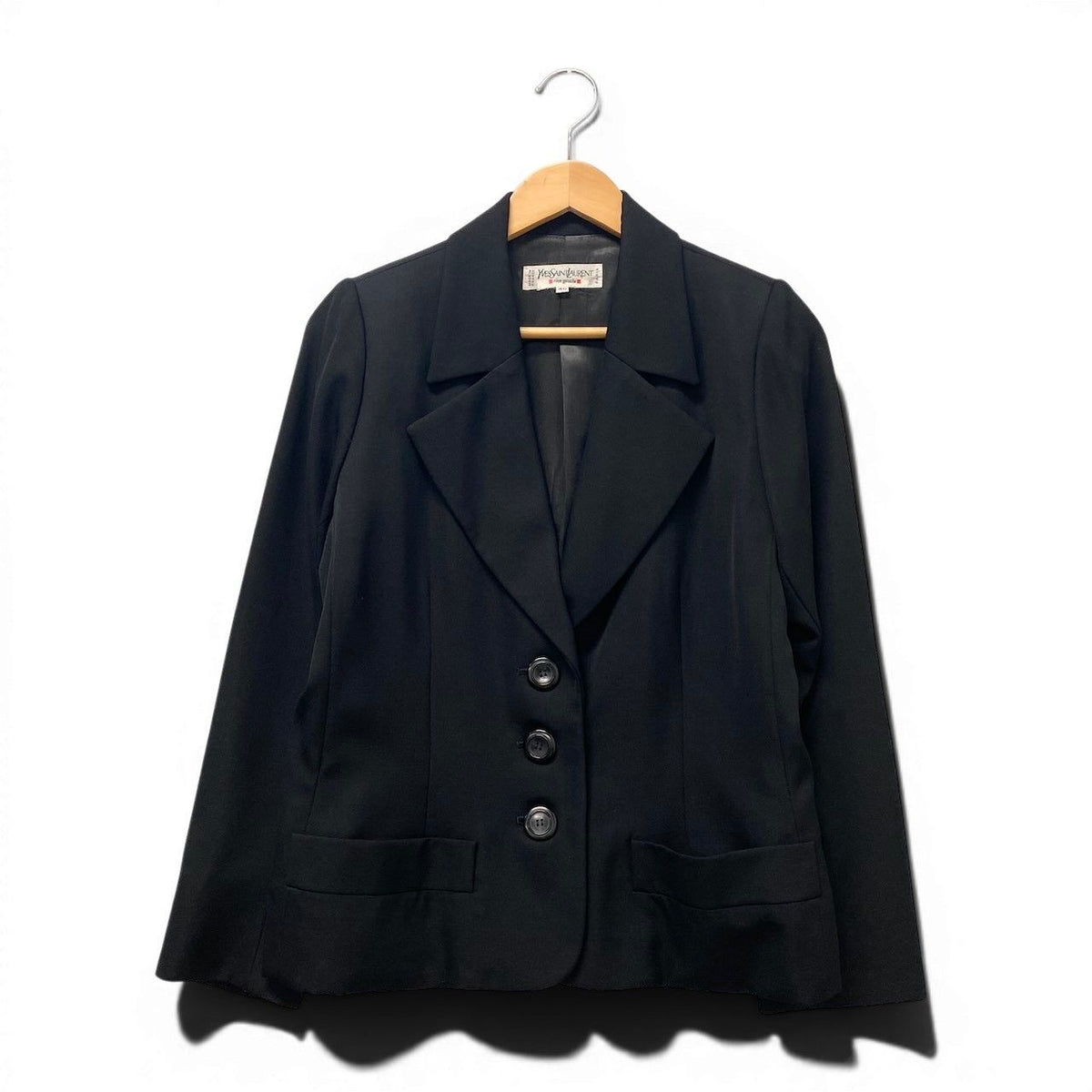 Saint Laurent Rive Gauche Vintage Terre Jacket 40 Black — view 2