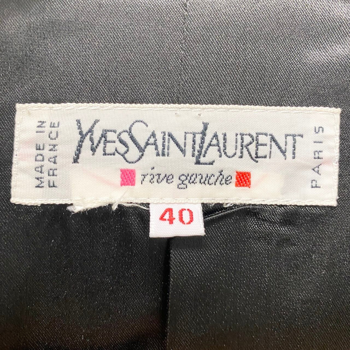 Saint Laurent Rive Gauche Vintage Terre Jacket 40 Black — view 7