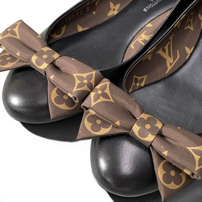 Louis Vuitton Monogram Ribbon Flat Shoes Leather Pumps — view 6