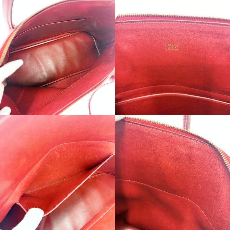 Hermes Courchevel Bolide 35 Gold Handbag Rouge — view 8