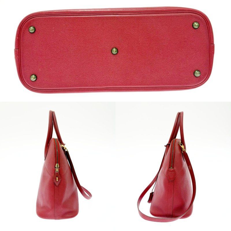 Hermes Courchevel Bolide 35 Gold Handbag Rouge — view 3