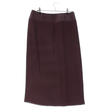 Hermes Medle Lambskin Sheep Leather Pleated Skirt Brown 38 — view 2
