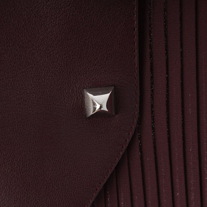 Hermes Medle Lambskin Sheep Leather Pleated Skirt Brown 38 — view 6