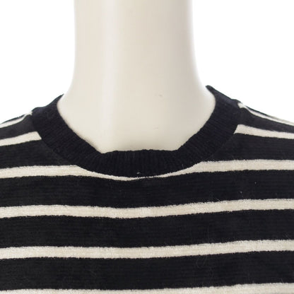 Saint Laurent YSL Logo Border Top Long Sleeve Top Black White XS — view 5