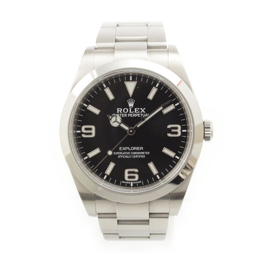 Rolex SS Watch Total Number of Frames 10 Automatic Black Dial Silver