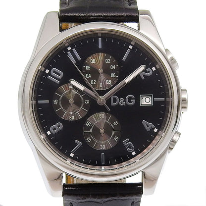 Dolce & Gabbana Sandpiper Stainless Steel Embossed Leather Quartz Chronograph