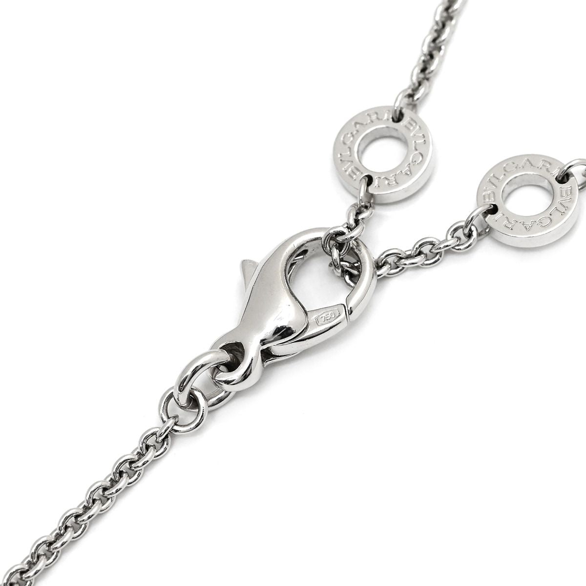 Bvlgari Necklace Open Parentesi Diamond White Gold Pendant 18K Full Pave — view 4