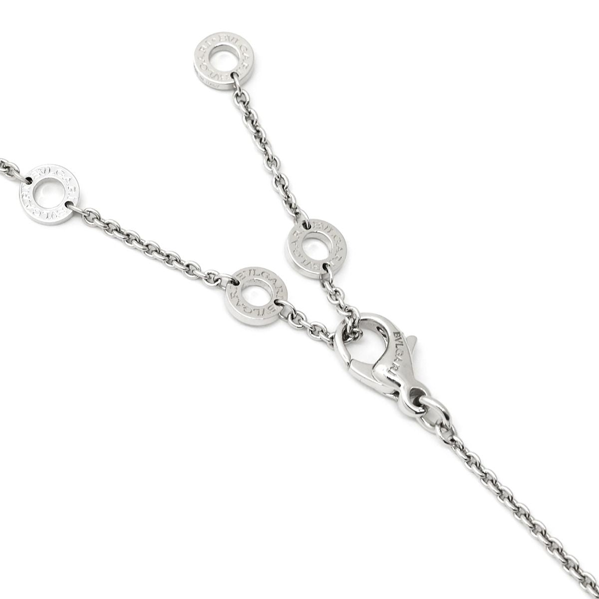 Bvlgari Necklace Open Parentesi Diamond White Gold Pendant 18K Full Pave — view 3