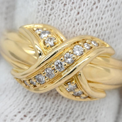 Tiffany & Co Ring Signature Diamond Yellow Gold T& 750 18K Yellow Gold Cross — view 5