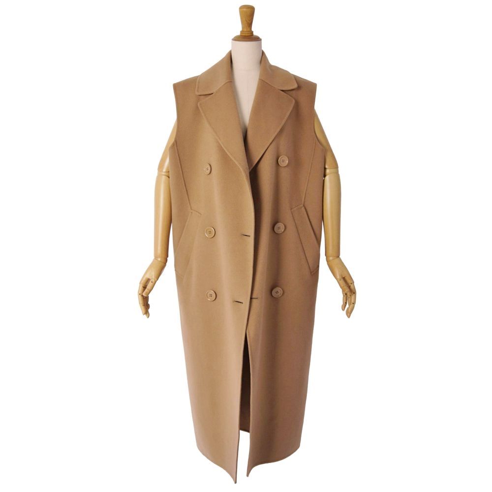 Max Mara S' Long Gilet Sleeveless Vest Coat — view 4