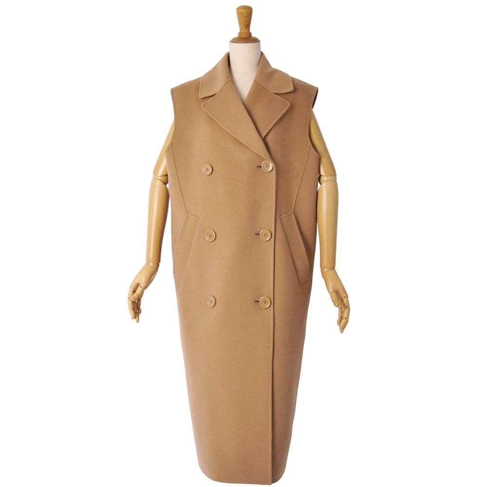 Max Mara S' Long Gilet Sleeveless Vest Coat — view 3