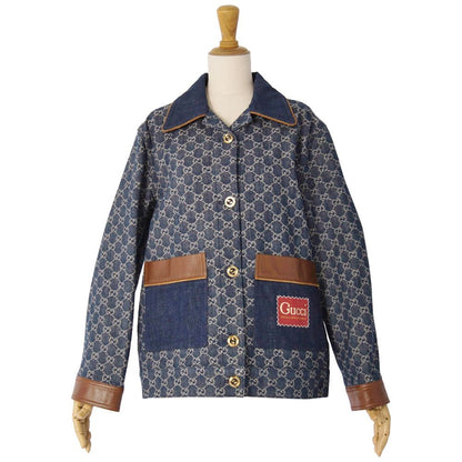 Gucci Jacket Denim GG Jacquard Leather — view 3