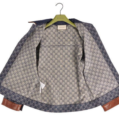 Gucci Jacket Denim GG Jacquard Leather — view 7