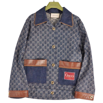 Gucci Jacket Denim GG Jacquard Leather
