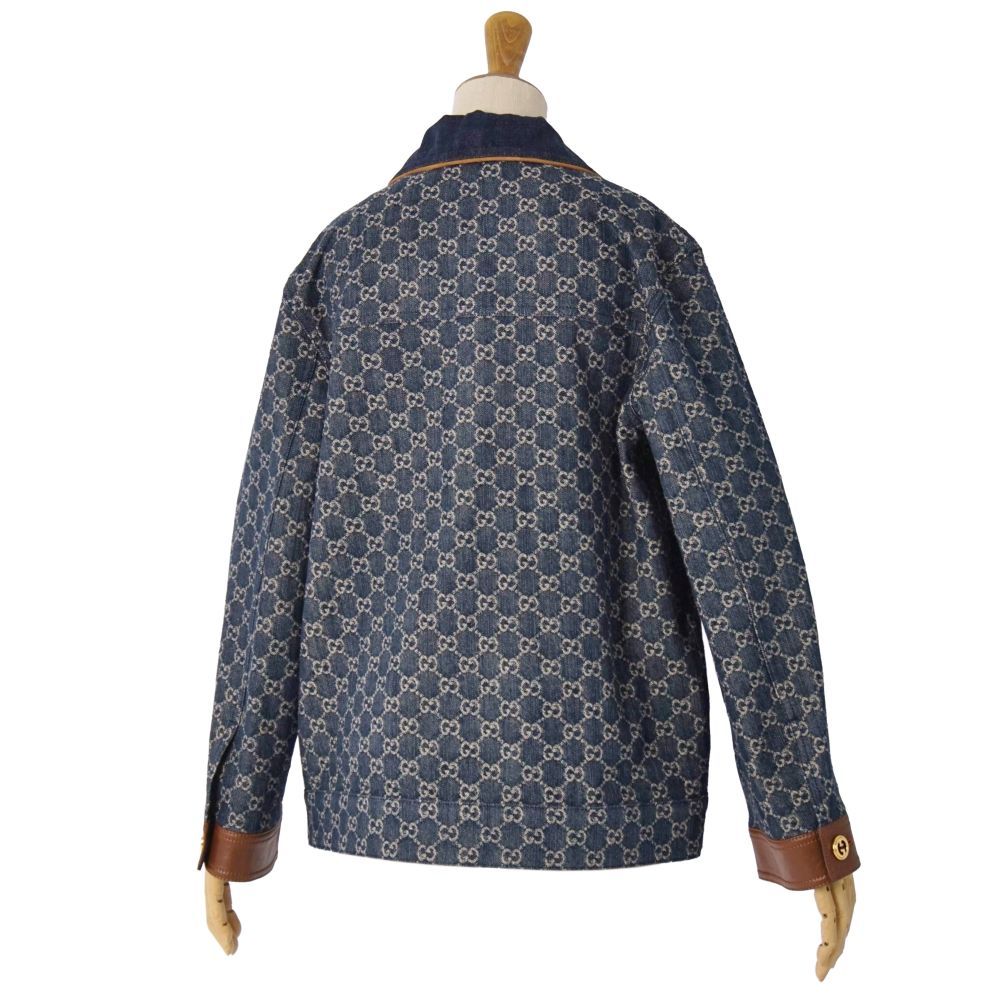 Gucci Jacket Denim GG Jacquard Leather — view 6