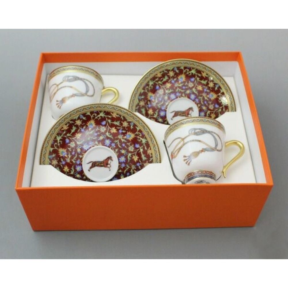 Hermes Cheval D'orient Coffee Cup & Saucer Pair High Quality Western Tableware — view 3