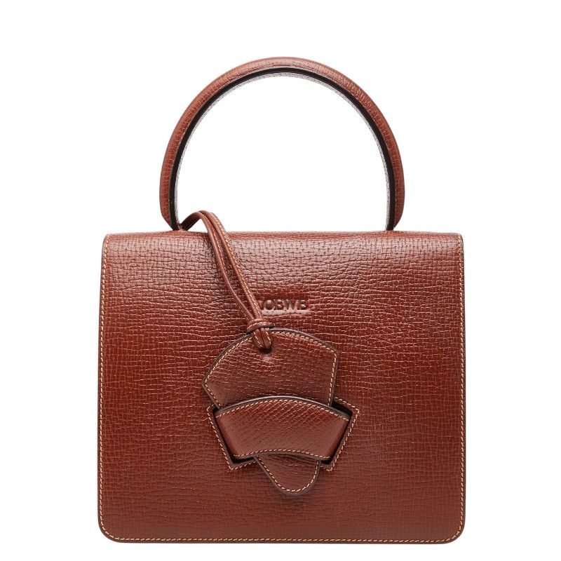 Loewe Barcelona Handbag Brown Leather