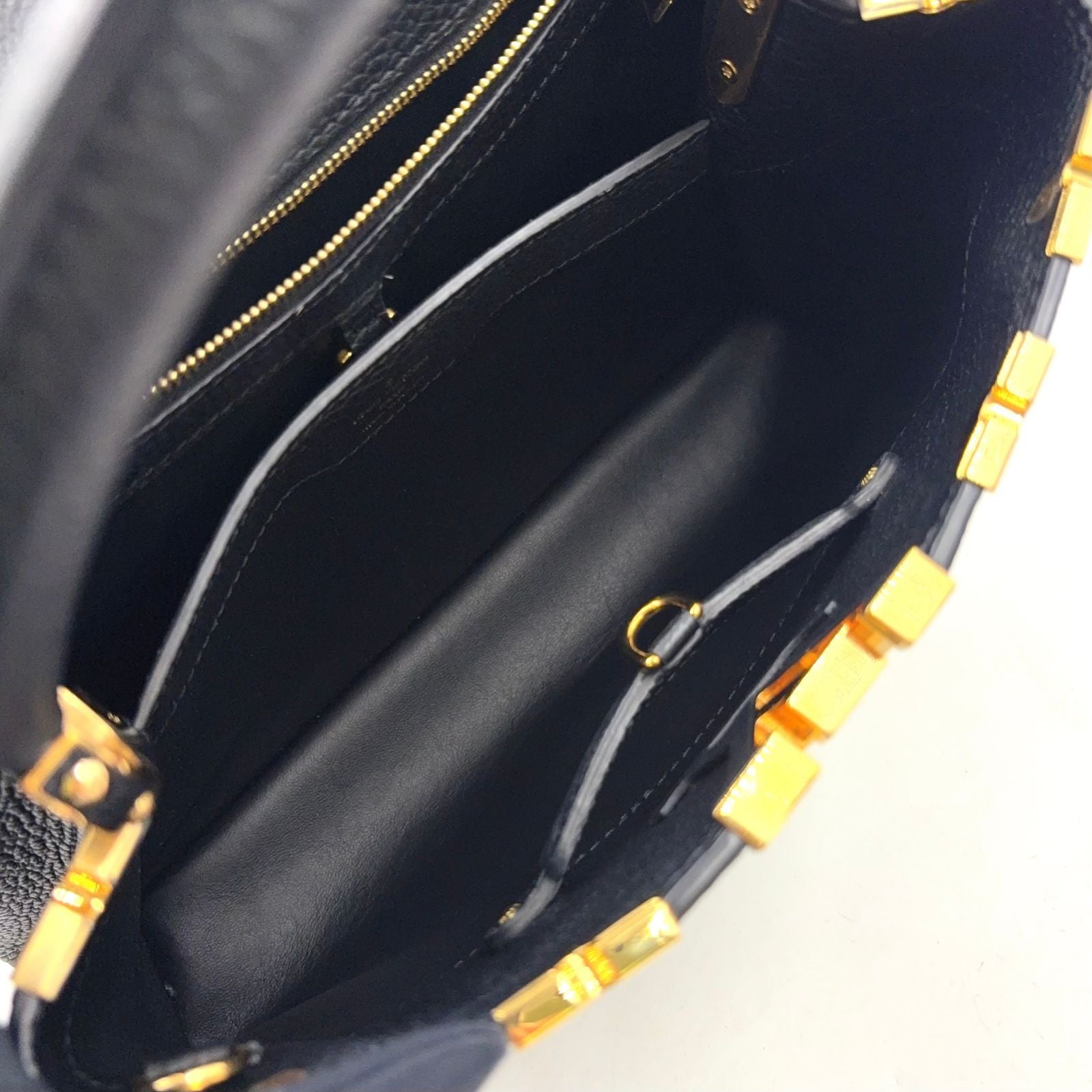 Louis Vuitton Capucines PM Parnascea Noir Leather Black Handbag Gold — view 3
