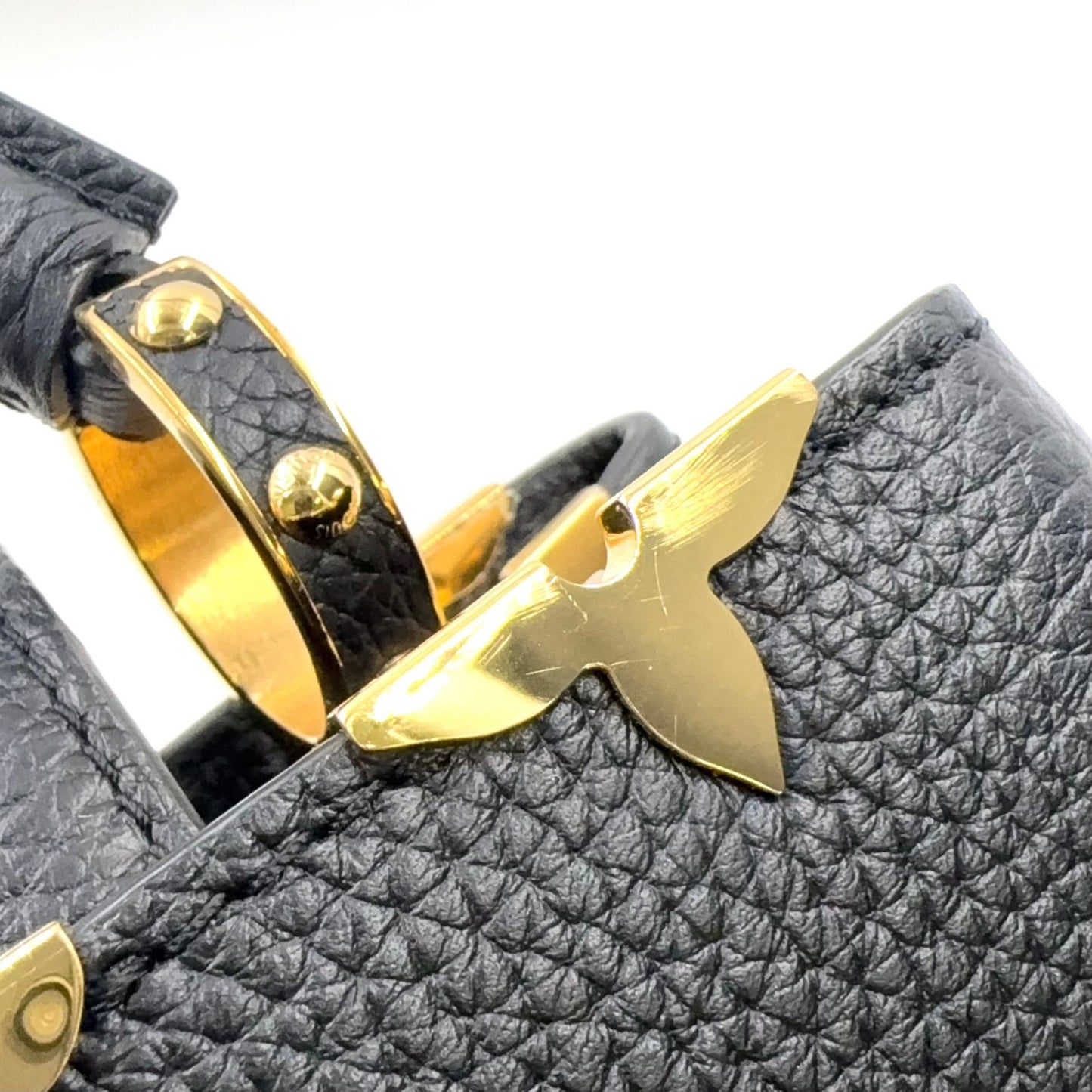 Louis Vuitton Capucines PM Parnascea Noir Leather Black Handbag Gold — view 6