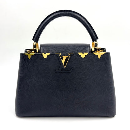 Louis Vuitton Capucines PM Parnascea Noir Leather Black Handbag Gold