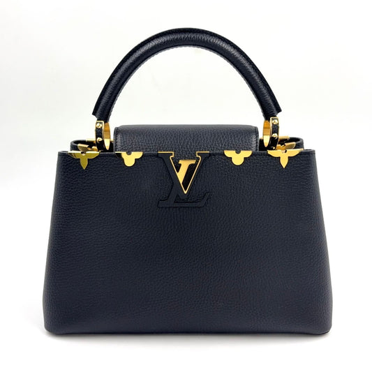Louis Vuitton Capucines PM Parnascea Noir Leather Black Handbag Gold