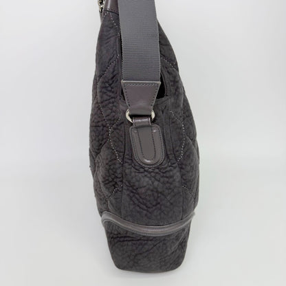 Chanel Sports Line CC Logo Chain Shoulder Bag Suede Leather Gray Silver Vintage — view 6