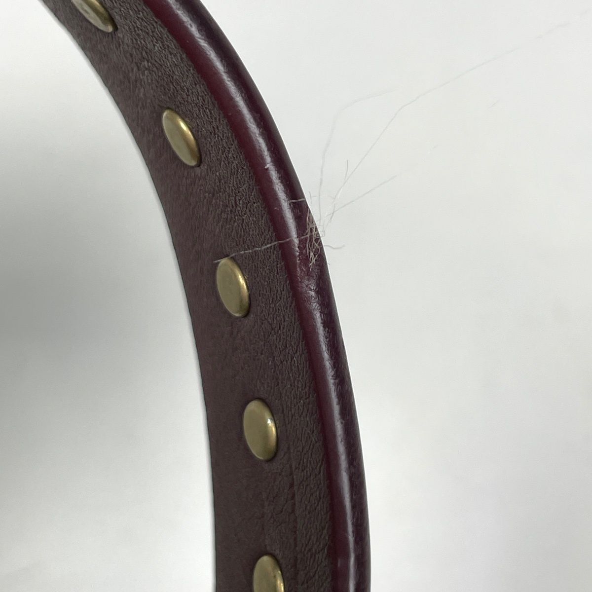Celine Paris Macadam Shoulder Bag Studs Denim Bordeaux — view 6