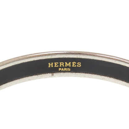 Hermes Enamel PM Dolphin Metal Silver Blue Bangle Bracelet — view 5